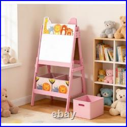 Kids Art Easel, Doubel-Sided standing Easel, pink