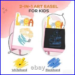 Kids Art Easel, Doubel-Sided standing Easel, pink