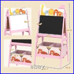 Kids Art Easel, Doubel-Sided standing Easel, pink