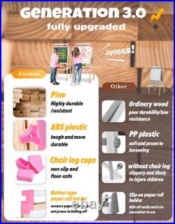 Kids Wooden Art Easel with Paper Roll & Double Sided Dry Erase Board