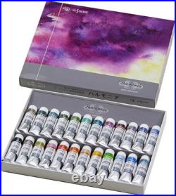 Kusakabe Harmonia transparent watercolor paint 24-color set 10ml Japan New