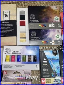 LOT of 296 Daniel Smith, Arteza, Winsor & Newton Watercolor Paints & Paper NEW