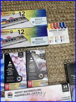 LOT of 296 Daniel Smith, Arteza, Winsor & Newton Watercolor Paints & Paper NEW