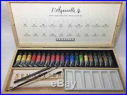 L'Aquarelle Sennelier French Artists Watercolour Wooden Box Set