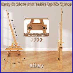 Large Beech Wood H-Frame Easel, Painting Easel for Adults with Storage Box and P Large Beech Wood H-Frame Easel, Painting Easel for Adults with Storage Box and P