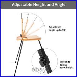Large French Style Easel Portable Field and Studio Sketchbox, Plein Air Adj