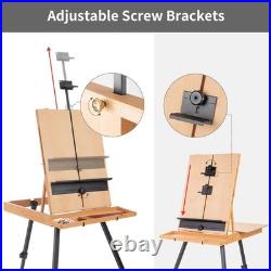 Large French Style Easel Portable Field and Studio Sketchbox, Plein Air Adj
