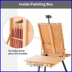 Large French Style Easel Portable Field and Studio Sketchbox, Plein Air Adj