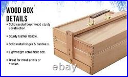 Large Multi Functional Wooden Artist Tool & Brush Storage Box, Work Art Supplies