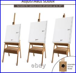 Large Solid Beech Wood Painting Easel with Storage Drawer(6075 H), H-Frame Ad
