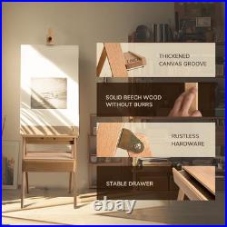 Large Solid Beech Wood Painting Easel with Storage Drawer(6075 H), H-Frame Ad