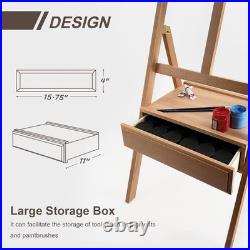 Large Solid Beech Wood Painting Easel with Storage Drawer(6075 H), WOODEN