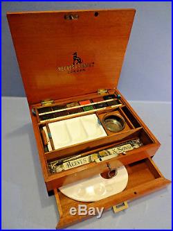Late Victorian Artists Mahogany Water Colour Paint Box By Reeves & Son