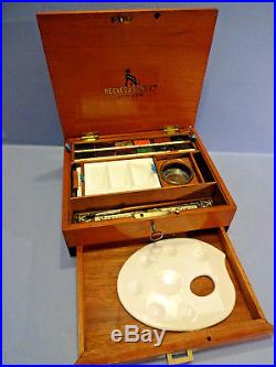 Late Victorian Artists Mahogany Water Colour Paint Box By Reeves & Son