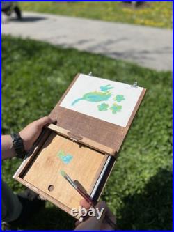 Lightweight Portable Handheld Lap Painting Easel Handmade Plein Air Paint box