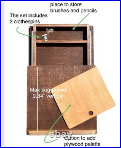 Lightweight Portable Handheld Lap Painting Easel Handmade Plein Air Paint box