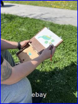 Lightweight Portable Handheld Lap Painting Easel Handmade Plein Air Paint box
