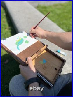 Lightweight Portable Handheld Lap Painting Easel Handmade Plein Air Paint box