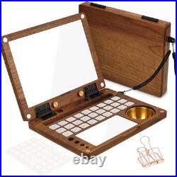 Lightwish Wooden Watercolor Palette Box Black Small to Medium, black walnut