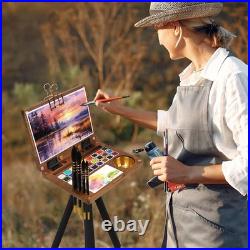 Lightwish Wooden Watercolor Palette Box Black Small to Medium, black walnut