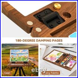 Lightwish Wooden Watercolor Palette Box Black Small to Medium, black walnut