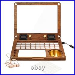 Lightwish Wooden Watercolor Palette Box Black Small to Medium, black walnut