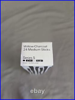 Lot Of 30 Boxes-Winsor & Newton Willow Charcoal Sticks- 24 Pc. Medium-Series 5