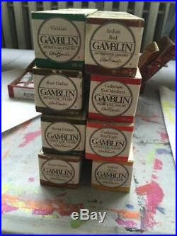 Lot of new Gamblin oil paints in box / many colors available 150 ml large tubes