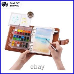 Luxury Watercolor Travel Set 36 Colors, Refillable Sketchbook & Dual-Tip Brush