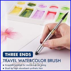 Luxury Watercolor Travel Set 36 Colors, Refillable Sketchbook & Dual-Tip Brush