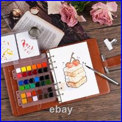 Luxury Watercolor Travel Set 36 Colors, Refillable Sketchbook & Dual-Tip Brush