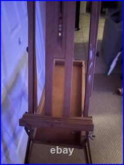 MABEF Drawer Sketch Box Collapsible Folding Wood Leather Handle ITALY Backpack