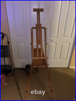 MABEF Drawer Sketch Box Collapsible Folding Wood Leather Handle ITALY Backpack