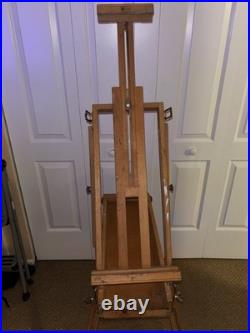 MABEF Drawer Sketch Box Collapsible Folding Wood Leather Handle ITALY Backpack