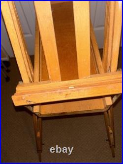 MABEF Drawer Sketch Box Collapsible Folding Wood Leather Handle ITALY Backpack