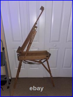 MABEF Drawer Sketch Box Collapsible Folding Wood Leather Handle ITALY Backpack