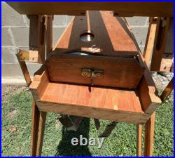 MABEF Drawer Sketch Box Collapsible Folding Wood Leather Handle ITALY Backpack