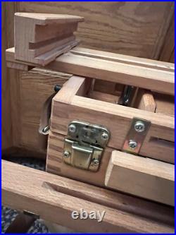 MABEF Drawer Sketch Box Collapsible Folding Wood Leather Handle ITALY Backpack