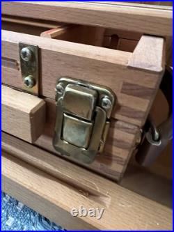MABEF Drawer Sketch Box Collapsible Folding Wood Leather Handle ITALY Backpack