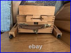 MABEF Drawer Sketch Box Collapsible Folding Wood Leather Handle ITALY Backpack