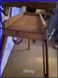 MABEF Drawer Sketch Box Collapsible Folding Wood Leather Handle ITALY Backpack