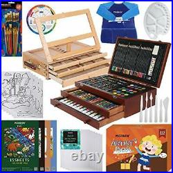 MEEDEN 216-Piece Super-Deluxe Mega Art Supplies Set wi/ Art Wood Box & Sketchbox
