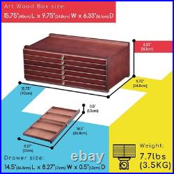 MEEDEN 6-drawer Wood Artist Supply Storage Box, Portable Beechwood Multifunction