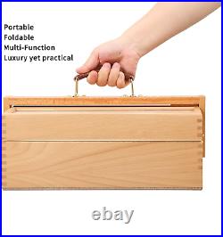 MEEDEN Artist Supply Storage Box Portable Foldable Multi-Function Beech Wood &