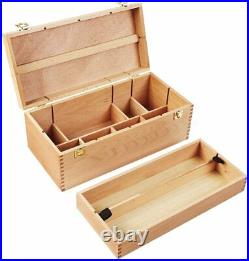 MEEDEN Large Art Supply Storage Box Multi-Function Solid Beech Wood Artist Too