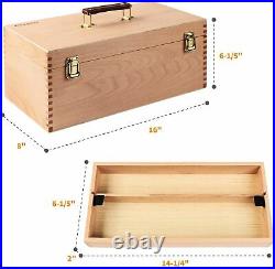 MEEDEN Large Art Supply Storage Box Multi-Function Solid Beech Wood Artist Too