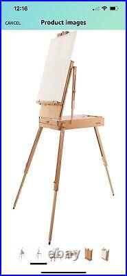 Mabef Art Easel with Tray made In Italy Oil painting box travel folding