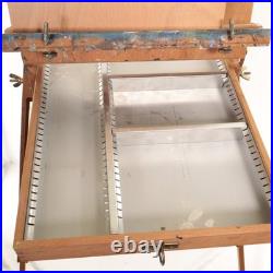 Mabef M22 Art Easel & Tray Italy Oil Painting Wood Folding Art Tool Packable EUC
