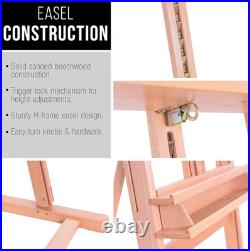 Medium Wooden Studio H Frame Easel with Storage Tray Adjustable to 96 High, H