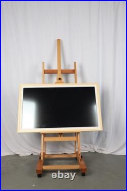 Medium Wooden Studio H Frame Easel with Storage Tray and Wheels for Painting